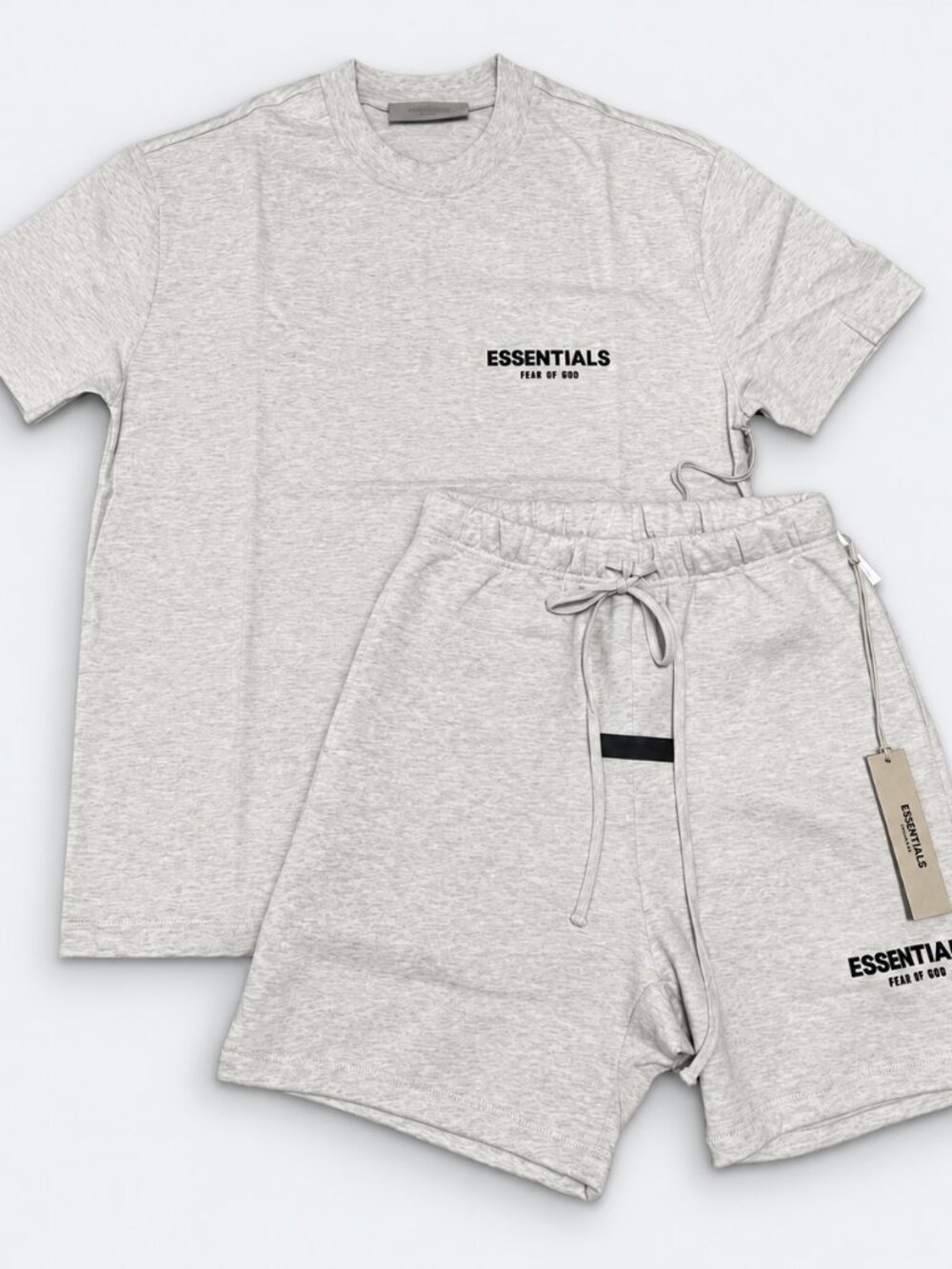 Essentials Light Oatmeal Tee & Shorts Set